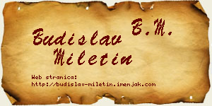 Budislav Miletin vizit kartica